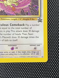 Team Rocket's Meowth # 18 Black Star PROMO WOTC Rare Pokemon Card Tcg NM - Image 4