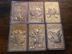 1999 Burger King Pokemon 23K Gold Plated Card Lot of 6 Charizard Mewtwo Pikachu - Image 1