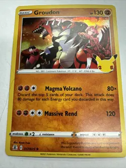 Groudon 017/025 Celebrations Holo Rare NM Pokemon card 🔥🔥🔥 - Image 1