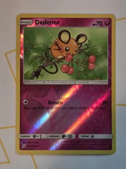 Dedenne REVERSE HOLO card 145/236 Sun & Moon Unified Minds 2019 Pokemon TCG - Image 1