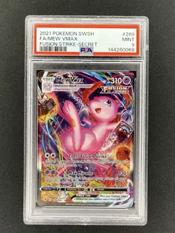 2021 POKEMON SWORD & SHIELD FUSION STRIKE SECRET #269 FULL ART/MEW VMAX PSA 9 - Image 1