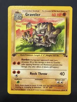 Graveler 37/62 Uncommon 1st Edition Fossil Pokemon TCG WoTC Vintage LP - Image 1