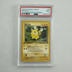 1999 PIKACHU 1st Edition W Stamp Duelist Promo PSA 9 MINT Pokemon Jungle #60/64 - Image 1