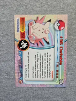Clefable #36 1999 Topps Pokemon TV Animation Edition Series 1 Blue Logo - Image 2