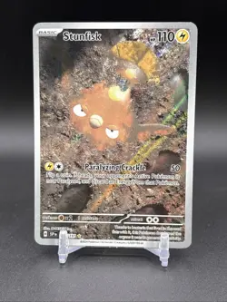 2024 Pokemon Stunfisk Surging Sparks Illustration Rare #202/191 - Image 1