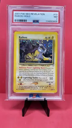 Pokemon 2000 - Raikou 13/64 Neo Revelation Holo - PSA 7 SWIRL - Image 1