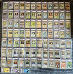 Complete 1st Edition Base Set PSA 9 Non-Holo 17-102 Pokemon 1999 English WOTC - Image 1