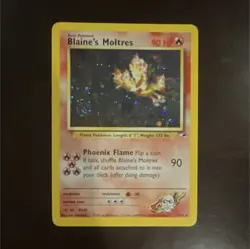 Pokemon Blaine's Moltres Holo Rare Gym Heroes 1/132 Flame Card 2000 - Image 1