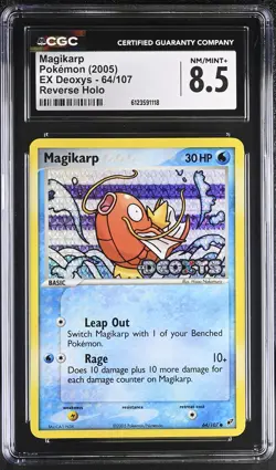 CGC 8.5 Magikarp 2005 EX Deoxys 64/107 Reverse Holo STAMPED Pokemon Card - Image 1
