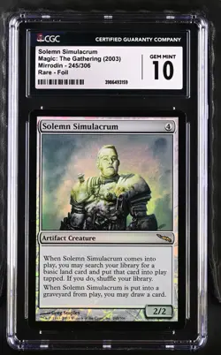 SOLEMN SIMULACRUM Mirrodin Foil Rare CGC 10 MTG [Nostalgium] - Image 1