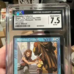 Magic The Gathering MTG Error Miscut Mercadian Masques Rishadan Cutpurse CGC 7.5 - Image 1