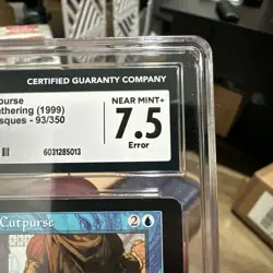 Magic The Gathering MTG Error Miscut Mercadian Masques Rishadan Cutpurse CGC 7.5 - Image 2