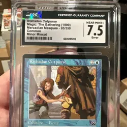 Magic The Gathering MTG Error Miscut Mercadian Masques Rishadan Cutpurse CGC 7.5 - Image 5