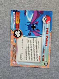 Zubat #41 Pokemon 1999 Topps TV Animation Edition Series 1 Blue Logo - Image 2