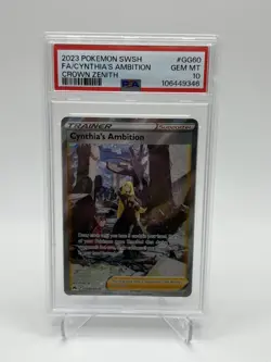 Pokemon Cynthia's Ambition Crown Zenith Galarian Gallery Full Art #GG60 PSA 10 - Image 1