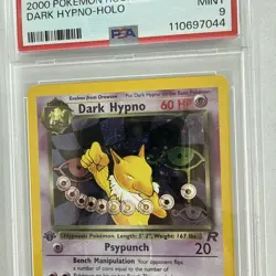 2000 POKEMON TEAM ROCKET FIRST EDITION #9/82 DARK HYPNO HOLO PSA 9 - Image 2