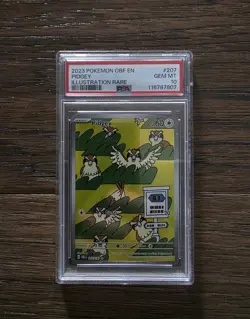PSA 10 Pokemon OBF EN Pidgey #207 SV03: Obsidian Flames Holo Illustration Rare - Image 1