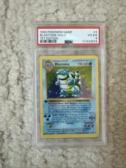 1999 1st Edition Blastoise Holo Pokemon Game Base Set Shadowless #2 PSA 4 VG-EX - Image 3