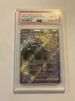 Pokemon Destined Rivals EN Arven's Mabosstiff EX Ultra Rare #218 PSA 10 GEM MINT - Image 1