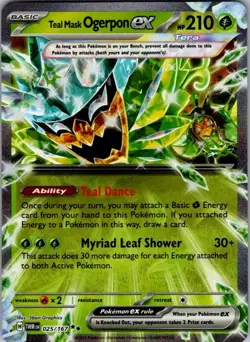 Pokemon | TWM | Teal Mask Ogerpon ex| 025/167 | NM Holo - Image 1