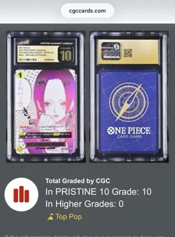 PRISTINE CGC10 “you’ll Frighten Me” Error OP14-118 The Azure Sea's Seven Japan - Image 5