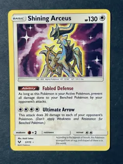 Shining Arceus 57/73 Shining Legends Holo Rare Pokemon Card NM - Image 2
