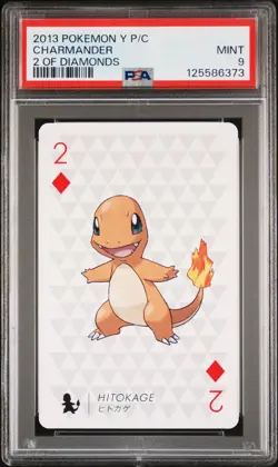 2013 POKEMON Y VERSION PLAYING CARDS 2 OF DIAMONDS CHARMANDER PSA 9 - Image 1