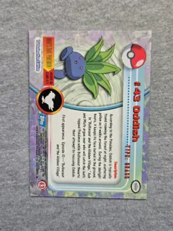 Oddish #43 Topps TV Animation Series Blue Logo Pokemon Card - Image 2