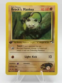 Pokemon Brock's Mankey Gym Heroes 1st Edition 67/132 Common Regular 40 HP Card - Image 1