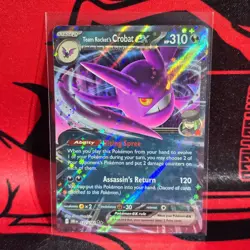 Team Rocket's Crobat EX 122/182 Double Rare NM/Mint Destined Rivals Pokemon Car - Image 1