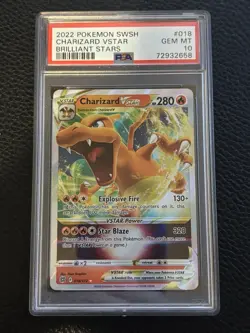 Pokemon Charizard VSTAR 018/172 Brilliant Stars Ultra Rare Holo PSA 10 - Image 1