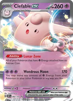 Pokemon | OBF | Clefable ex | 082/197 | NM Holofoil - Image 1