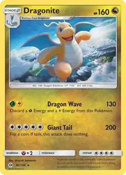 Pokemon | SM01 | Dragonite | 96/149 | NM Reverse Holofoil - Image 1