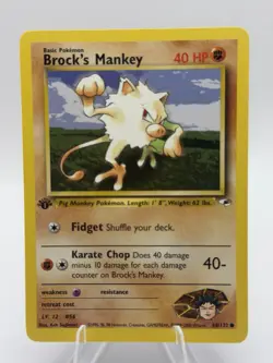 Pokemon Brock's Mankey Gym Heroes 1st Edition 68/132 Common Regular 40 HP - Image 1