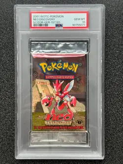Pokemon Neo Entdeckung Discovery Booster 1. Edition Deutsch PSA 10 Scherox - Image 1