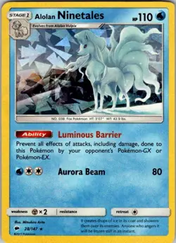 Pokemon | PR | Alolan Ninetales - 28/147 (Cracked Ice Holo) | 028/147 | NM Holo - Image 1