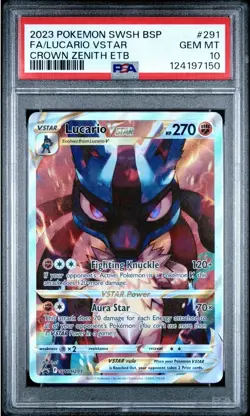 Lucario VSTAR SWSH291 (Pokemon 2023) PSA 10 - English Black Star Promo - Image 1
