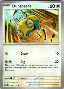 Pokemon | PRE | Dunsparce (Master Ball Pattern) | 079/131 | NM Holo - Image 1