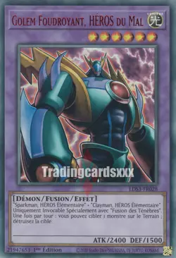 Yu-Gi-Oh! Golem Foudroyant, HEROS du Mal : UR LDS3-FR028 - Image 4