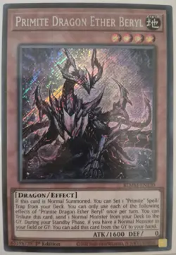 YuGiOh Primite Dragon Ether Beryl Secret Rare 1st Edition BLMM-EN130 - Image 1