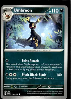 Pokemon Umbreon 130/197 Obsidian Flames Non Holo Uncommon 5 Card Lot - Image 1
