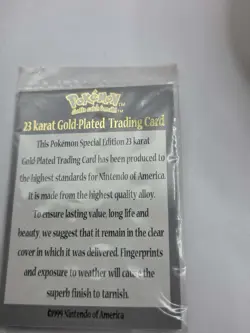 1999 Burger King Pokemon Pikachu Trading Card 23K Gold-Plated - Image 5