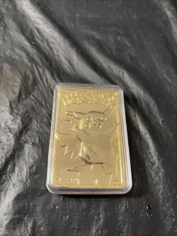 Pokemon Pikachu 23K Gold Plated Trading Card Burger King With Case - Image 3