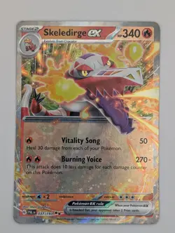 2023 Pokemon Paldea Evolved DOUBLE RARE Skeledirge EX #37/193 RR HOLO - Image 1