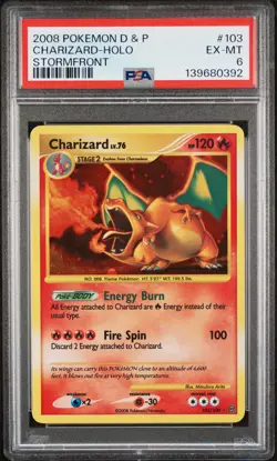 2008 POKEMON DIAMOND & PEARL STORMFRONT #103 CHARIZARD-HOLO PSA 6 - Image 1