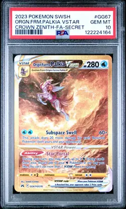 Pokemon Origin Forme Palkia Vstar GG67 Crown Zenith-Fa-Secret PSA 10 - Image 1