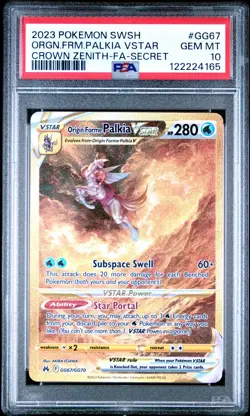 Pokemon Origin Forme Palka Vstar GG67 Crown Zenith-Fa-Secret PSA 10 - Image 1