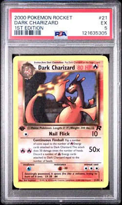 2000 Pokemon Rocket Dark Charizard 1st Edition PSA 5 #21 Vintage Zard - Image 1
