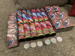 Pokemon Mega Charizard UPC Game Mat, Token, Sleeves, Storage Box X6 LOT - Image 2