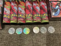 Pokemon Mega Charizard UPC Game Mat, Token, Sleeves, Storage Box X6 LOT - Image 3
